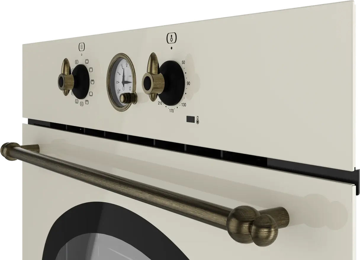 Teka HRB 6300 VN Country Style Multifunction Built-in Oven, SurroundTemp, 70L Capacity, 9 Functions, HydroClean PRO, Vanilla Rustic Finish, Class A