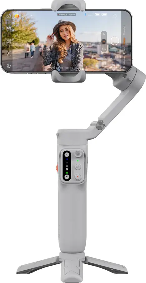Hohem iSteady X3 SE 3-Axis Smartphone Gimbal Stabilizer, Gray, Foldable Handheld Vlog Tripod with Detachable Remote, AI Tracking, 300g Payload