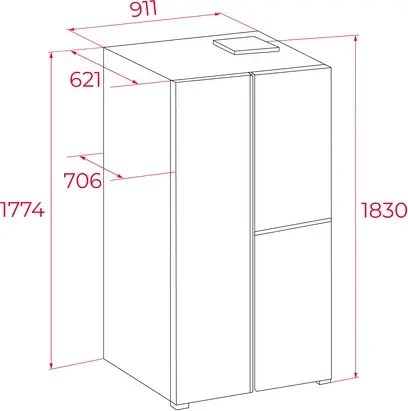 Teka RLF 85950 GBK Side by Side Refrigerator with Integrated Wine Cooler, Full No Frost, Inverter Motor, MetalCooling, Crystal Black, 548L, 183x91x71cm