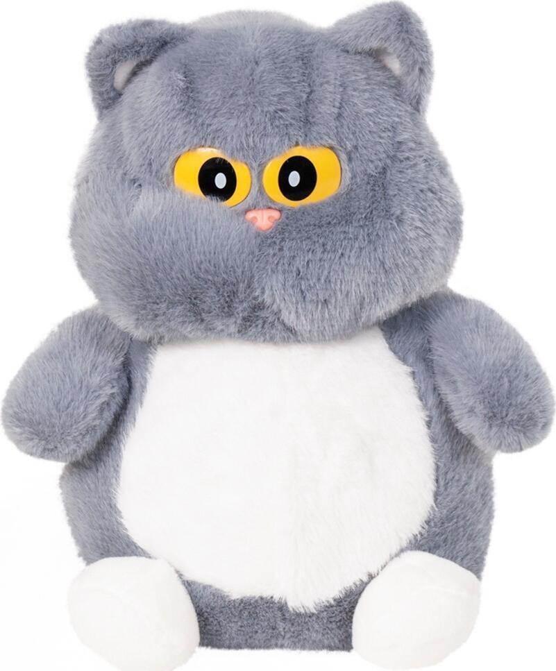 Stip Cookie Cookie Plush Cat Toy, Gray, 45 cm, 100% Polyester, Washable Soft Toy with Plastic Eyes and Nose, for Children 3+ Years