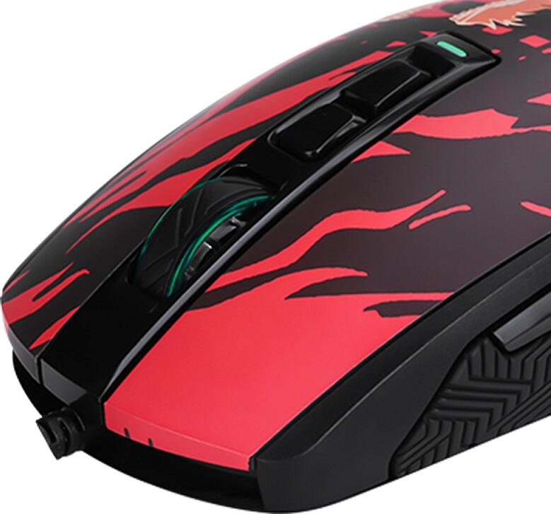 Marvo G939 Gaming Mouse, Pixart 3325 Optical Sensor, 10000 DPI, 7 Programmable Buttons, RGB Lighting, Ergonomic FireWolf Design, Wired USB, Black