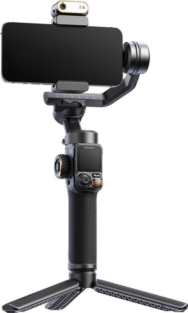 Hohem iSteady M7 3-Axis Smartphone Gimbal Stabilizer, 500g Payload, AI Tracking Module, RGB Fill Light, 193mm Extension Pole, Touchscreen Remote