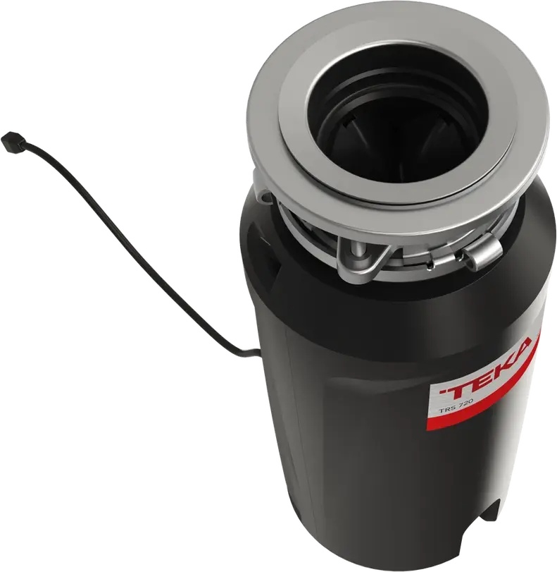 Teka TRS 720 Food Waste Disposer, 0.75 HP (550W), Stainless Steel Continuous Feed Grinding System, 857ml Capacity, Sound Reduction & Antimicrobial Treatment