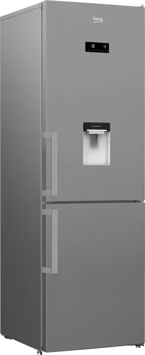 Frigider Combinat Beko RCNA366DSN 340L, NoFrost, NeoFrost Dual Cooling, Dispensator Apa, Afisaj Digital Extern, Gri, 185x60x65 cm
