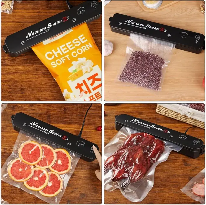Vacuum Sealer Z - Aparat de Vid 90W pentru Alimente, Plastic ABS, 373x80x98mm, Vid -60kPa, Sigilare Termică pentru Pungi striate, Lățime 28-30cm