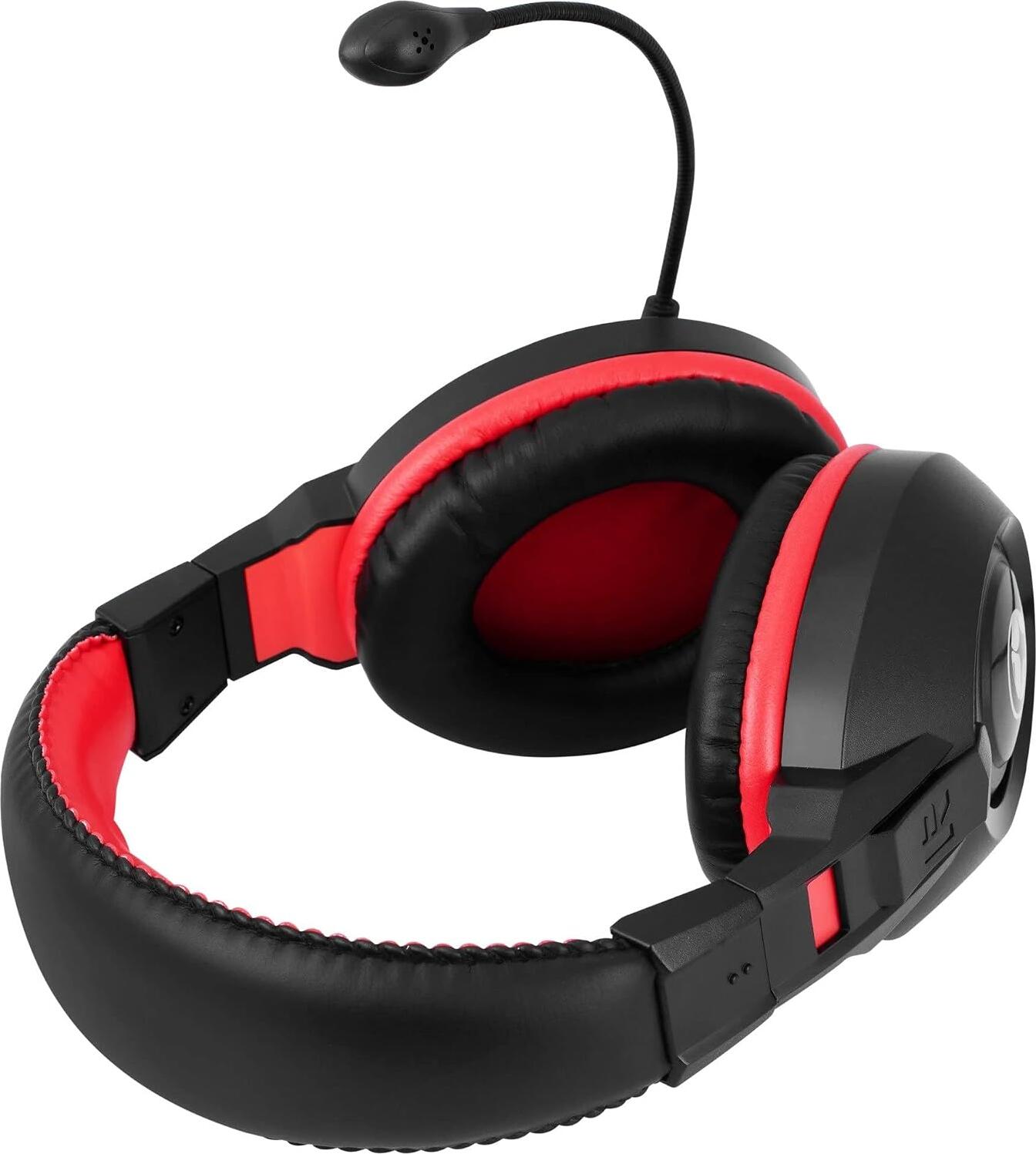 Marvo H8321S Lightweight Stereo Gaming Headset, 40mm Drivers, Omnidirectional Microphone, Synthetic Leather Ear Cups, 2m Cable, Black, for PC