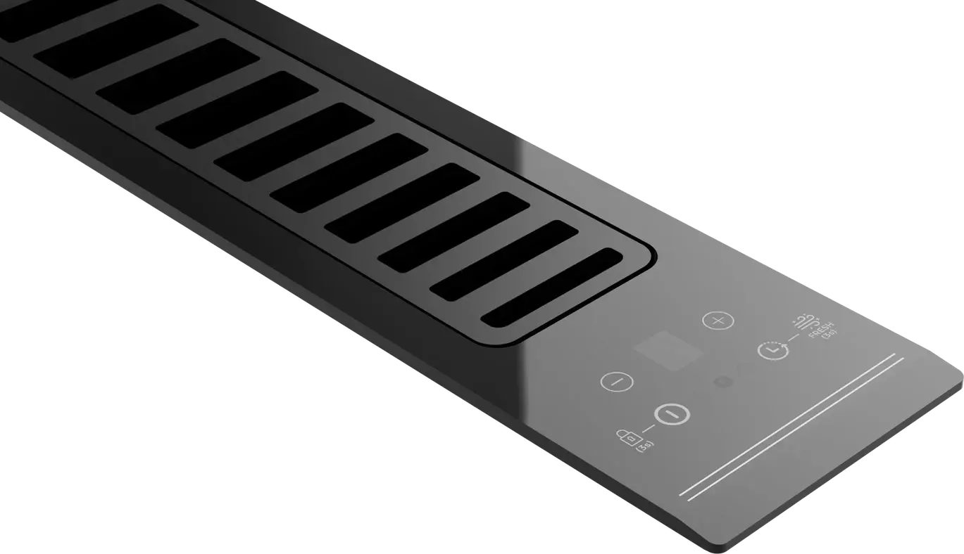 Teka FIH 16760 TOS BK VarioPro Modular Downdraft Hood, Crystal Black, Brushless EcoPower Motor, 630 m3/h Extraction, Touch Control, FreshAir Function