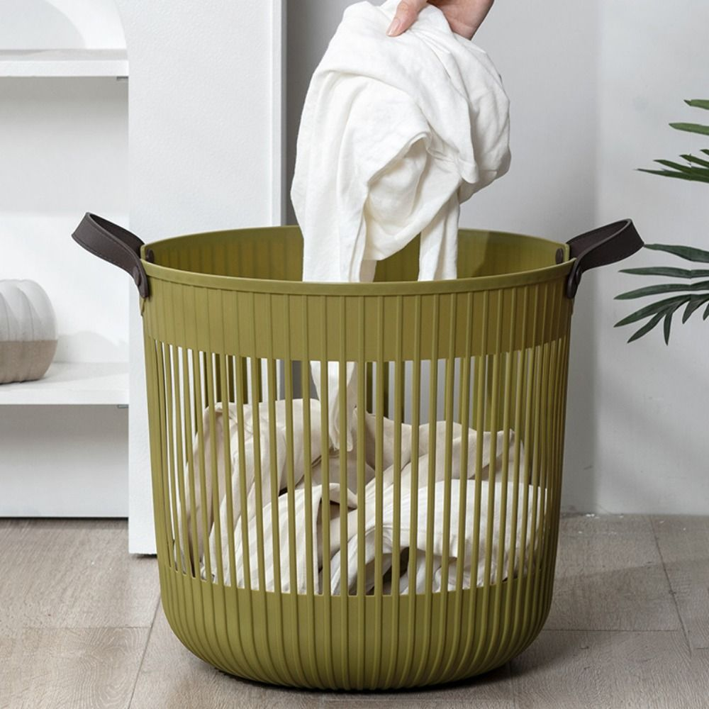 Ventilated Plastic Laundry Basket with Ergonomic Handles: 41 x 41 x 38 cm, Durable Polypropylene Material, Perforated Airflow Design, Lightweight Clothes Hamper for Bathroom and Laundry Room