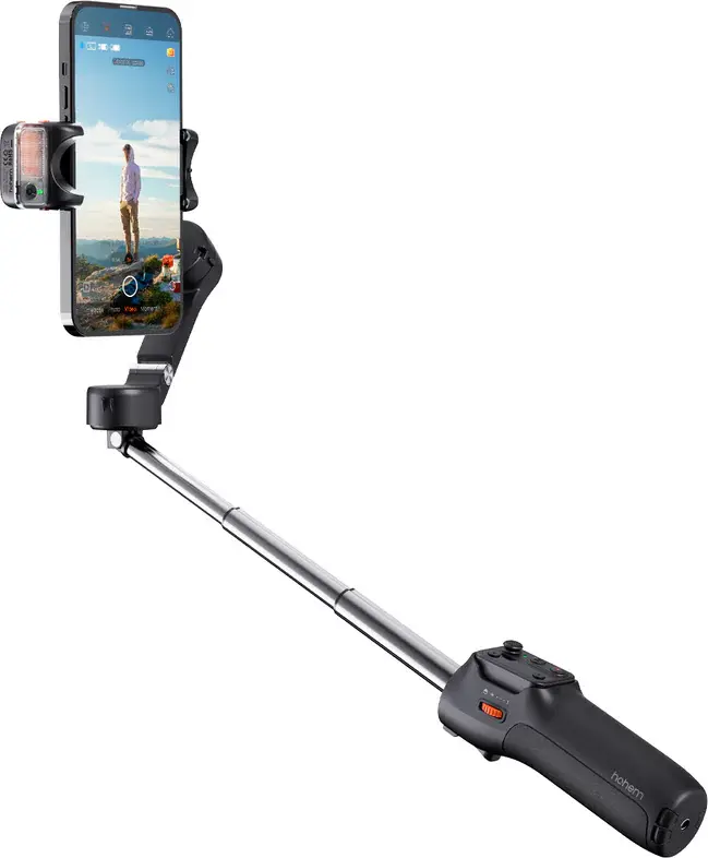 Hohem iSteady V3 3-Axis Smartphone Gimbal Stabilizer, Shadow Black, with Magnetic AI Tracker, Fill Light, Built-in Extension Rod, Tripod and Bluetooth Remote