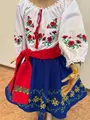 Fustă tradițională națională moldovenească pentru copii Benefis J 0374(4942), Albastru Regal, Materiale Naturale, Broderie Florală, Mărime M