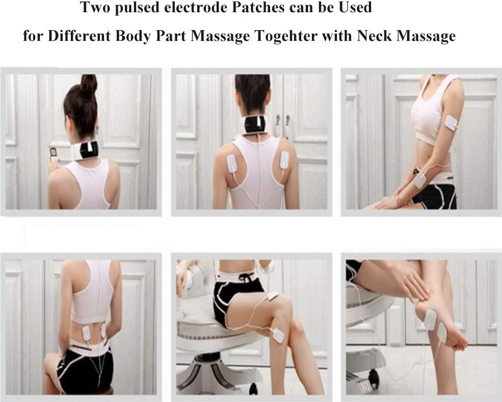 Masajist Cervical Pulsatoriu Miostimulator - 6 Modele EMS, Efect Magnetic, Potrivire Inteligentă 3D, Electrozi din Oțel Inoxidabil, 17x14x5cm, Plastic ABS pentru Dureri