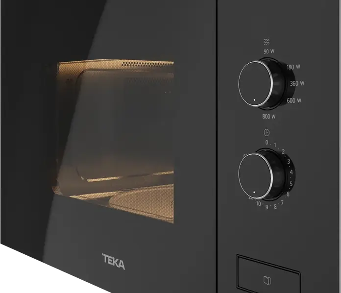 Teka ML 820 FI BK Built-in Microwave Oven with Quartz Grill, 1250W Power, 20L Capacity, Stainless Steel Cavity, Black Crystal Finish