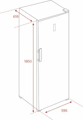Teka RSL 75640 SS Free-standing Single Door Larder Refrigerator, Full No Frost, 362L Capacity, Stainless Steel Inox, Touch Control, LED Lighting, 185cm
