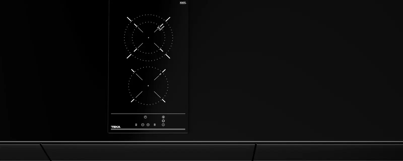 Teka TZC 32320 BK TTC VarioPro Modular Vitroceramic Domino Hob, 2 Cooking Zones, Touch Control, Ceramic Glass, Child Lock, Timer, 30x51 cm