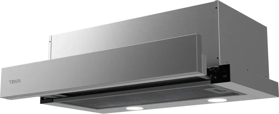 Teka PLR 6320 IX Telescopic Pull-out Hood, Stainless Steel, 440 m3/h Extraction, 2 LED Lamps, 2 Aluminium Filters, Mechanical Control, 595mm Width