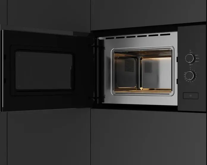 Teka ML 820 FI BK Built-in Microwave Oven with Quartz Grill, 1250W Power, 20L Capacity, Stainless Steel Cavity, Black Crystal Finish