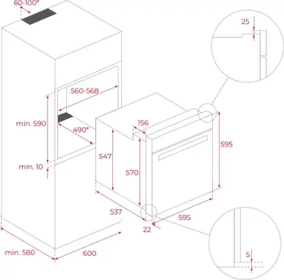 Cuptor Incorporabil Teka HLB 85-G1 P BM Maestro Pizza, Curățare Pirolitică și HydroClean PRO, 70L, Clasa A+, Funcție Pizza, Touch Control, Negru Mat