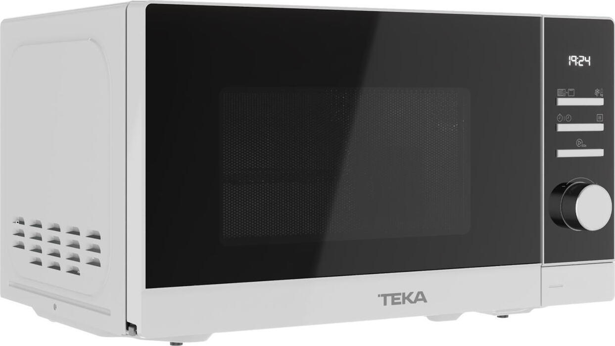 Teka MWE FS20 G Free-standing Microwave Oven with Grill, 20L Capacity, 700W Microwave/1000W Quartz Grill, Digital Display, Auto Defrost, White
