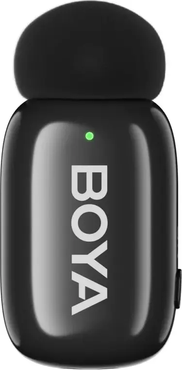Boya Mini-15 Dual Wireless Lavalier Microphone Kit for iOS Lightning, 2.4GHz Digital, 3-Level AI Noise Cancellation, 100m Range, Charging Case, Black