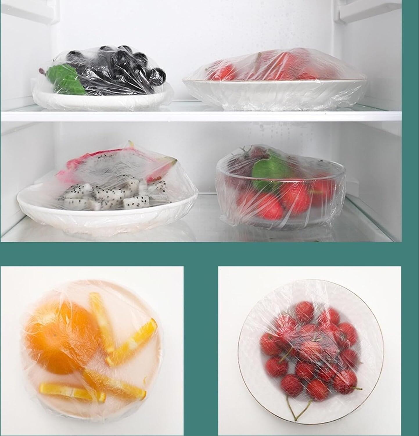 Home Spark 100-Pack Elastic Food Covers, 30x30cm Reusable Polyethylene Stretch Lids for Bowls & Plates, Universal Fit, Dust & Moisture Protection