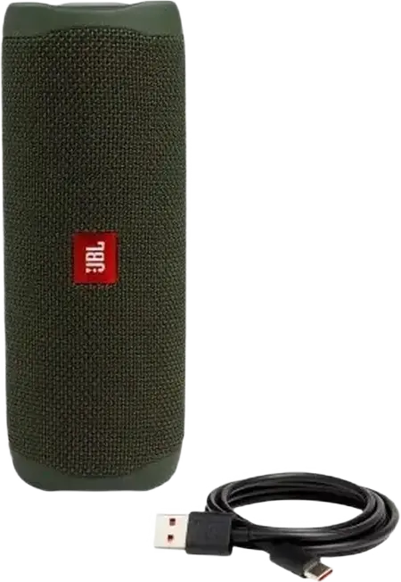 JBL Flip 5 Portable Bluetooth Speaker, Green, 20W RMS, IPX7 Waterproof, 12h Battery Life, PartyBoost Stereo Pairing, USB Type-C Charging
