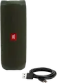 JBL Flip 5 Portable Bluetooth Speaker, Green, 20W RMS, IPX7 Waterproof, 12h Battery Life, PartyBoost Stereo Pairing, USB Type-C Charging