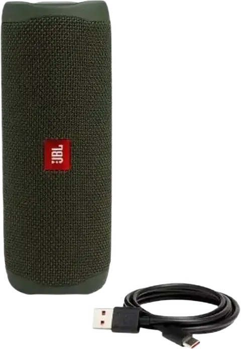 JBL Flip 5 Portable Bluetooth Speaker, Green, 20W RMS, IPX7 Waterproof, 12h Battery Life, PartyBoost Stereo Pairing, USB Type-C Charging
