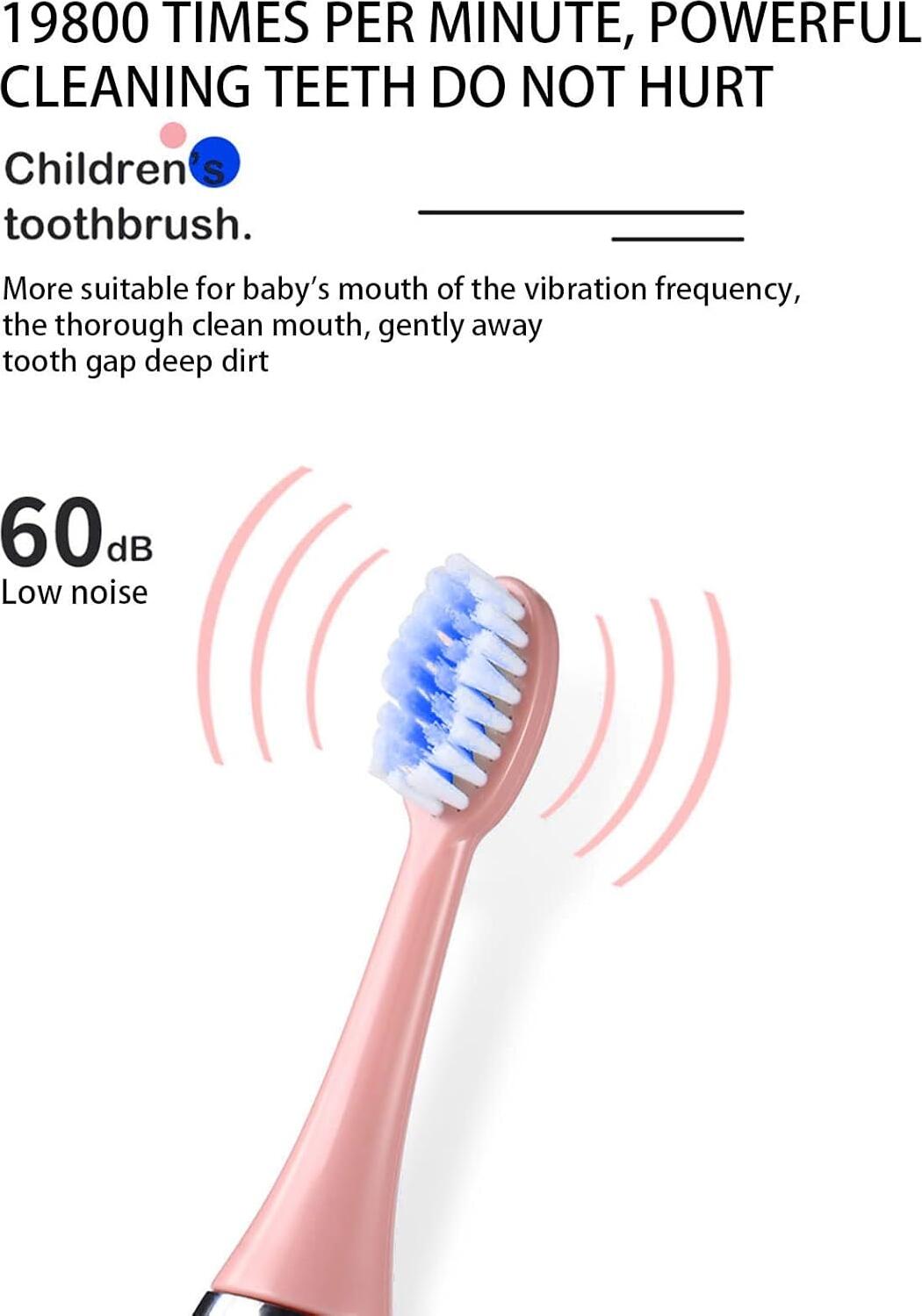 Wi X6 Sonic Electric Toothbrush for Kids 3-15 Years, 4 Cleaning Modes, 2min Timer, IPX6 Waterproof, Rechargeable, 3D Brush Heads, Ergonomic Handle, Blue