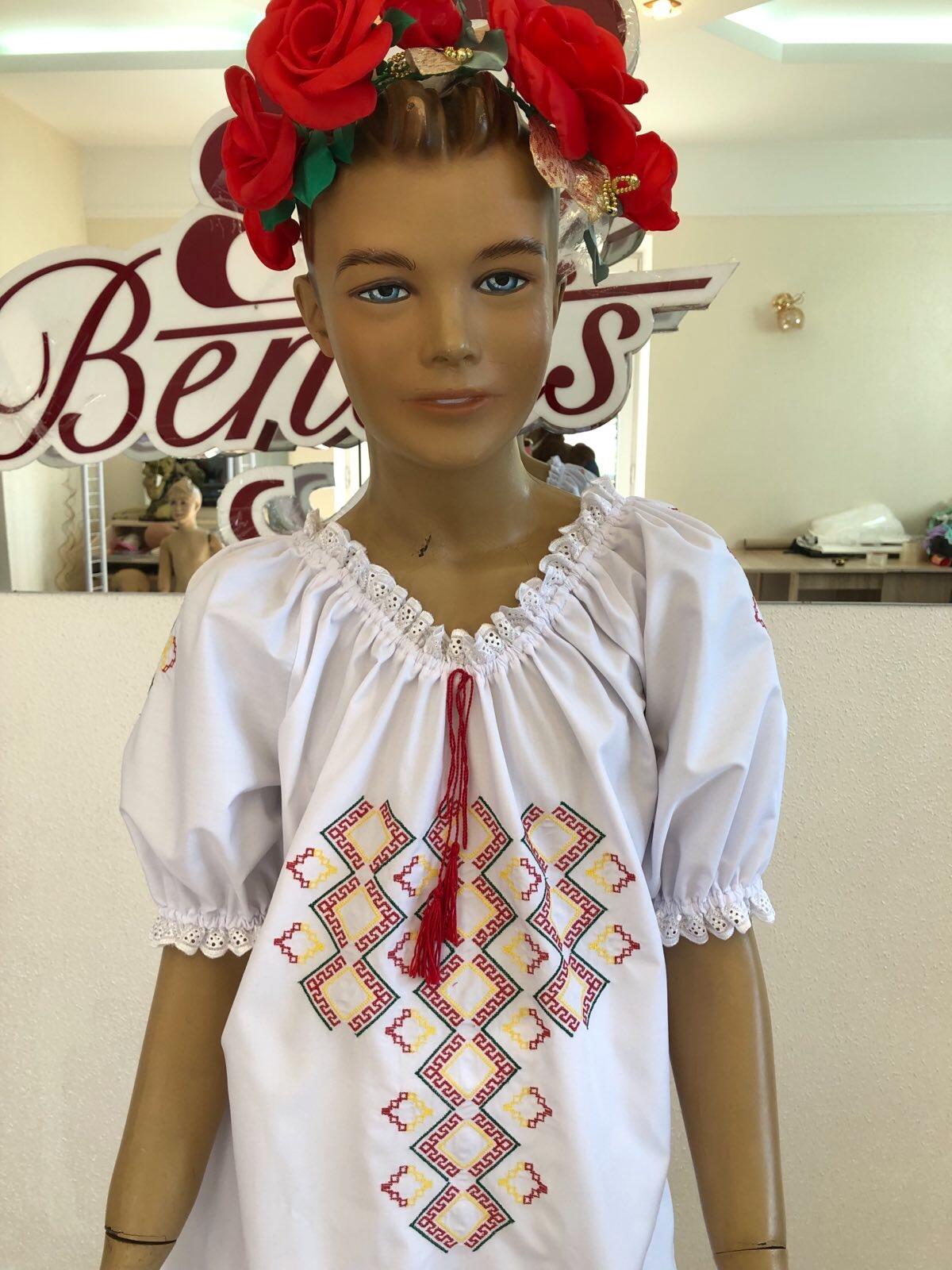 Blaus National Benefis J 0385(6048), Material Camasa, Alb, Broderie Geometrica Mecanizata, Dantela si Snur cu Ciucure, Bust 86-92cm, Sold 94-99cm