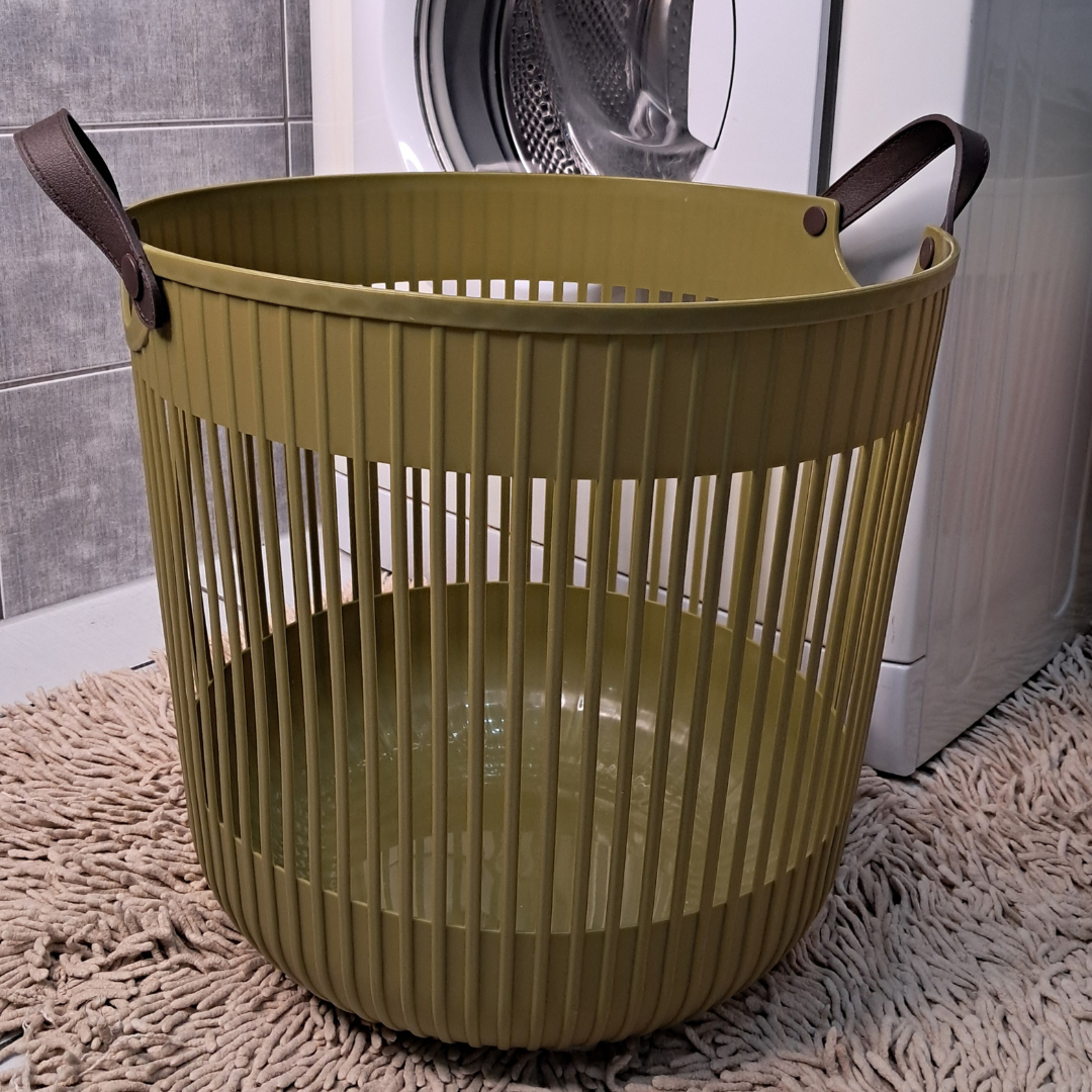 Ventilated Plastic Laundry Basket with Ergonomic Handles: 41 x 41 x 38 cm, Durable Polypropylene Material, Perforated Airflow Design, Lightweight Clothes Hamper for Bathroom and Laundry Room
