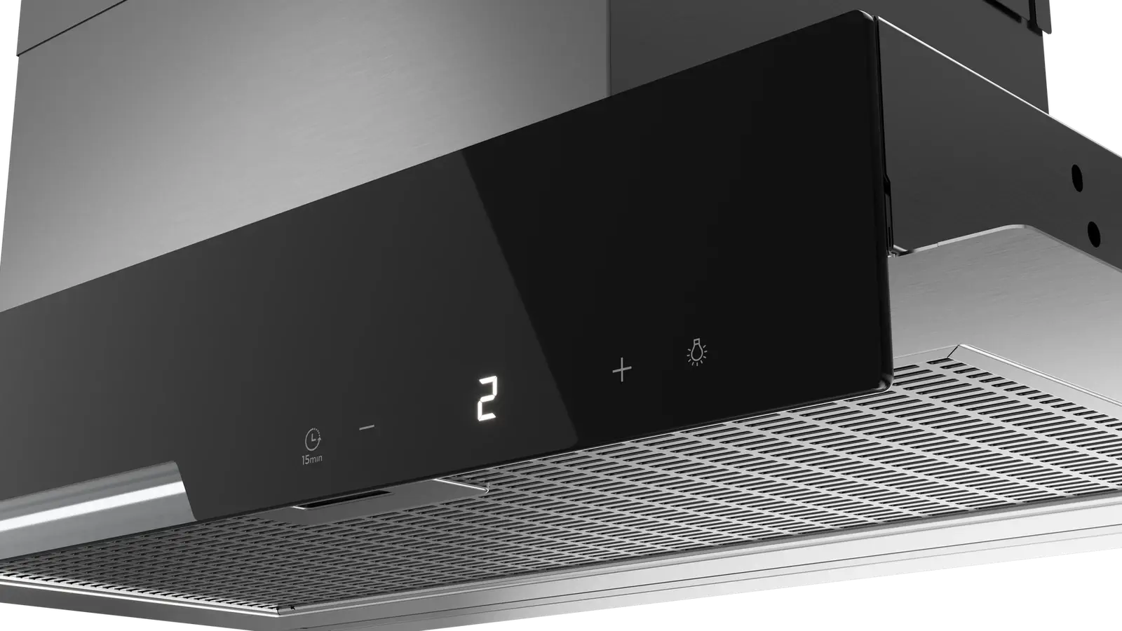 Teka Integra GFI 67350 EOS IX Fully Integrated Kitchen Hood, 60cm, Stainless Steel and Black Glass, Touch Control, ECO Power Motor, LED Lighting, A+