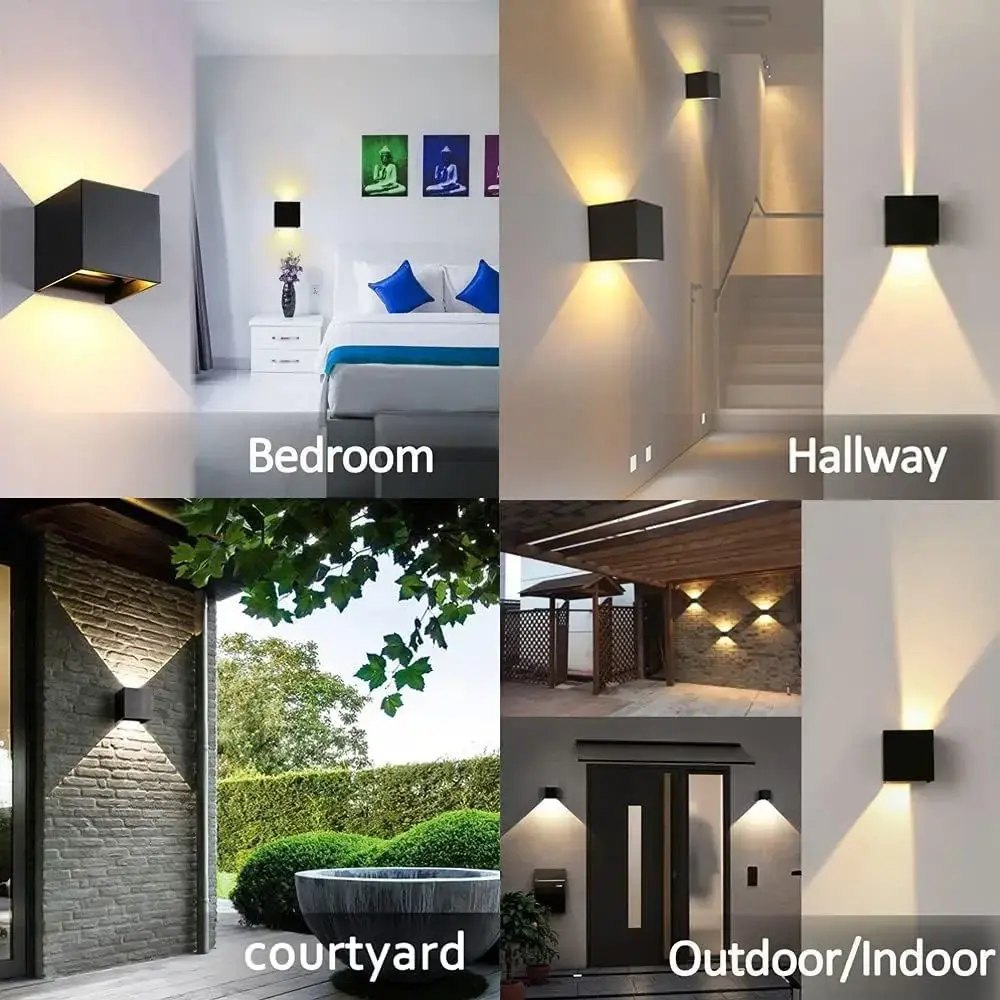 ProLed Otto WL-1101 Architectural Outdoor Wall Light, 6W COB LED, IP54 Waterproof, Adjustable Beam Angle Up/Down, Warm White 3000K, Aluminum