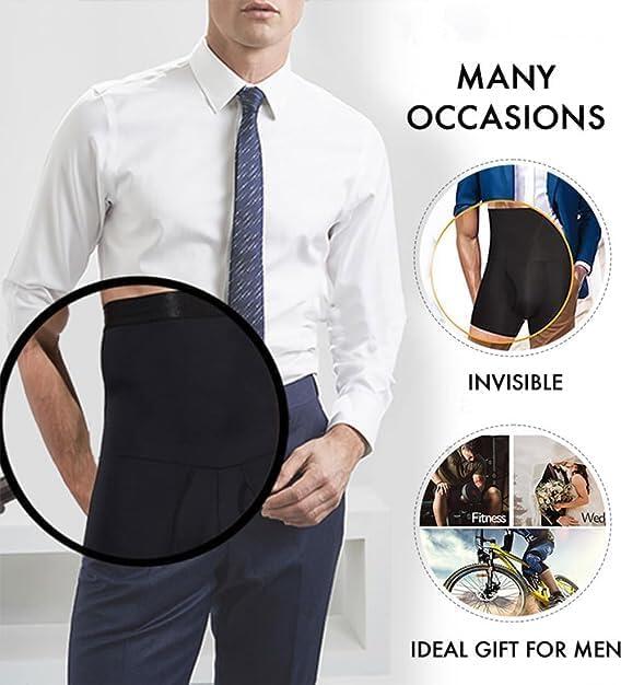 Cross-Border Men's High-Waist Shaping Shorts, Size 4XL - Double-Layer Compression, Lumbar Support, Breathable Fabric, Abdominal Control, 70-115 cm Waist