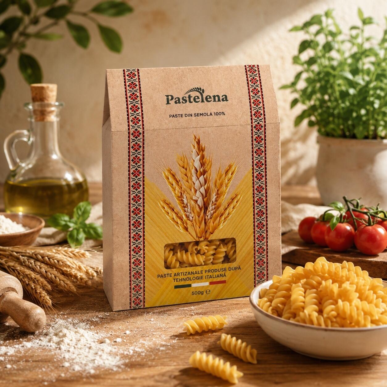 Pastelena Premium Pasta Pipe Rigate, 100% Durum Wheat Semolina, Group A Class 1 Extra Quality, Italian Technology, Al Dente Texture, No Preservatives, 500g, Made in Moldova