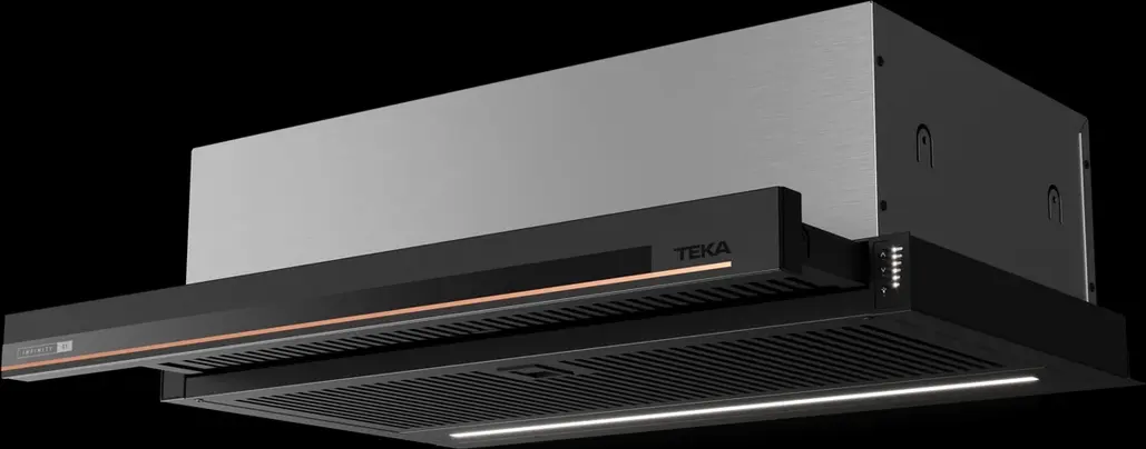 Teka CNL 6415 Plus G1 Infinity Built-in Telescopic Hood, 600mm, Matte Black & Copper, EcoPower Motor, A Energy Class, LED Lighting, Glass Front