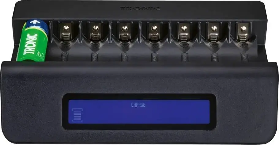 Încărcător Inteligent Tronic HG11283 (TRC 8 A1) pentru 8 Acumulatori AA/AAA Ni-MH, Ecran LCD, Alimentare USB-C, Canale Independente