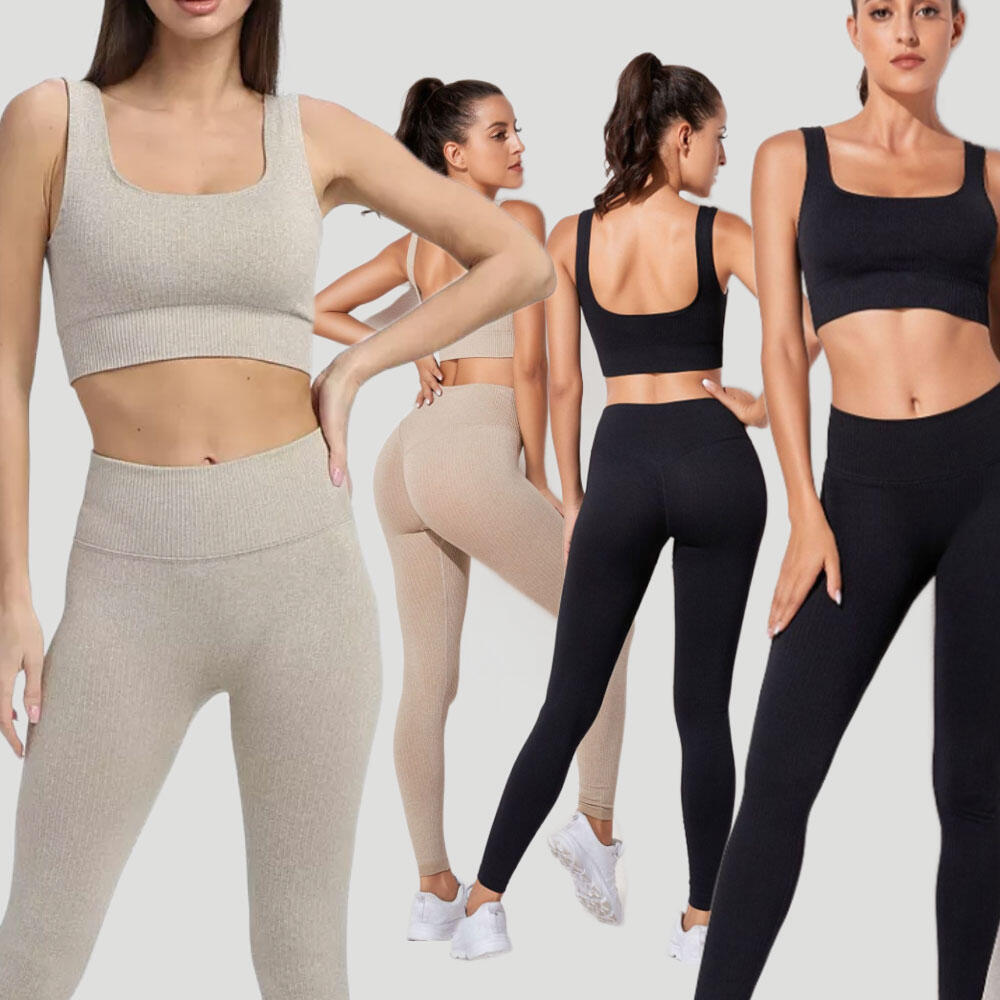 FitPro Бесшовный Спортивный Комплект для Женщин - Черный, Размер L, Топ и Шорты с Высокой Талией, 90% Нейлон 10% Спандекс, Влагоотводящий, Йога и Тренажерный Зал