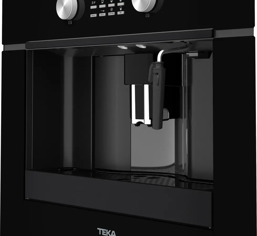 Aparat de cafea automatic incorporabil Teka CLC 855 GM, Negru Glass, Presiune 15 bar, rezervor 1.8L, rasnita de otel integrata, control touch, autocuratare