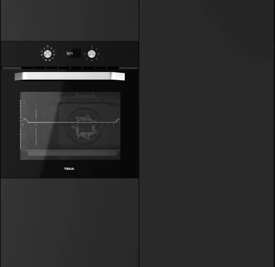 Teka HCB 6535 BK Multifunction Built-in Oven, Black Crystal, 70L Capacity, Energy Class A+, 8 Cooking Functions, HydroClean Steam Cleaning, 59.5x59.5 cm
