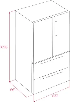 Холодильник Teka RFD 77825 GBK EU French Door, черное стекло Cristal Black, No Frost, ионизатор IONCLEAN, зона Gourmet, объем 500 л, 189x83x65 см