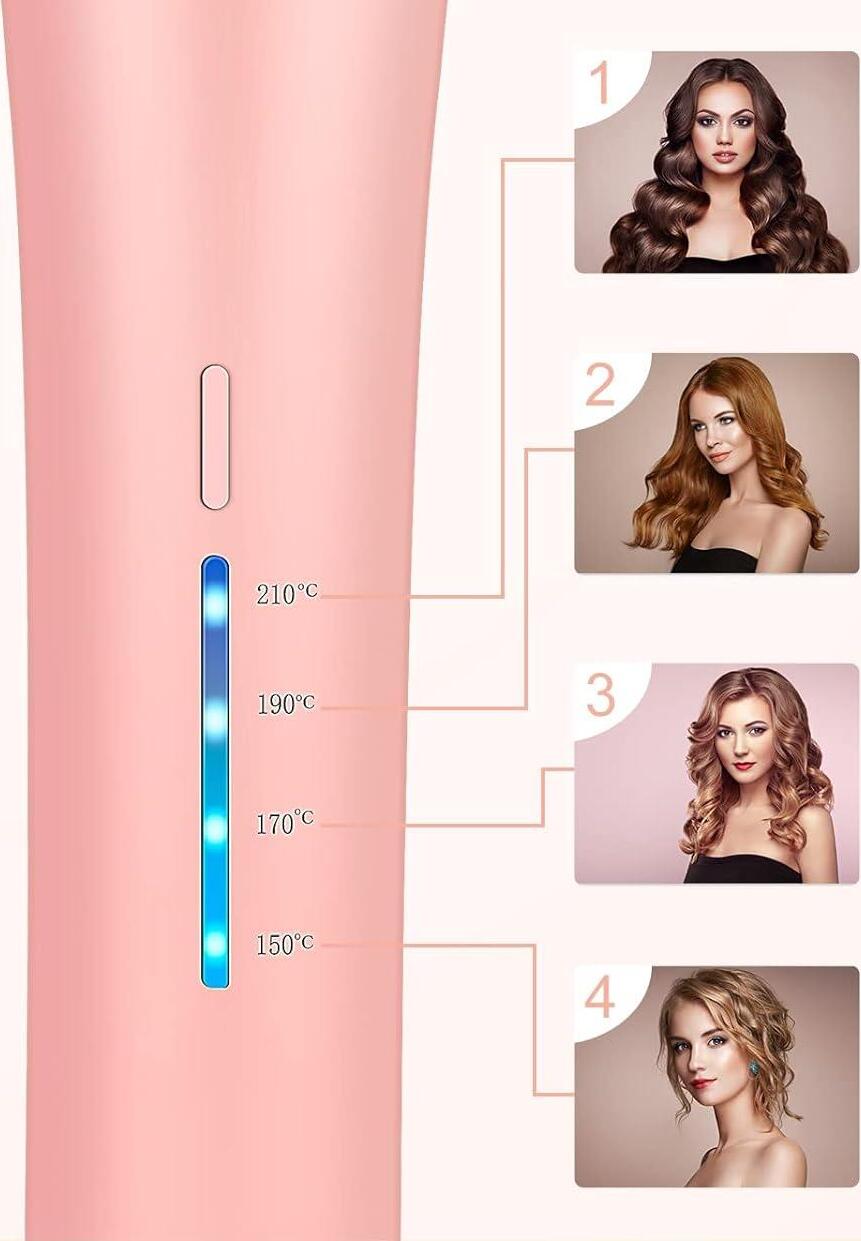 Tavalax Automatic Hair Curler - 4 Temp Settings 160-220°C, 10s Fast Heat, ION, Anti-Tangle, Auto Rotate, Digital Display, Anti-Scald, Auto Shut-off