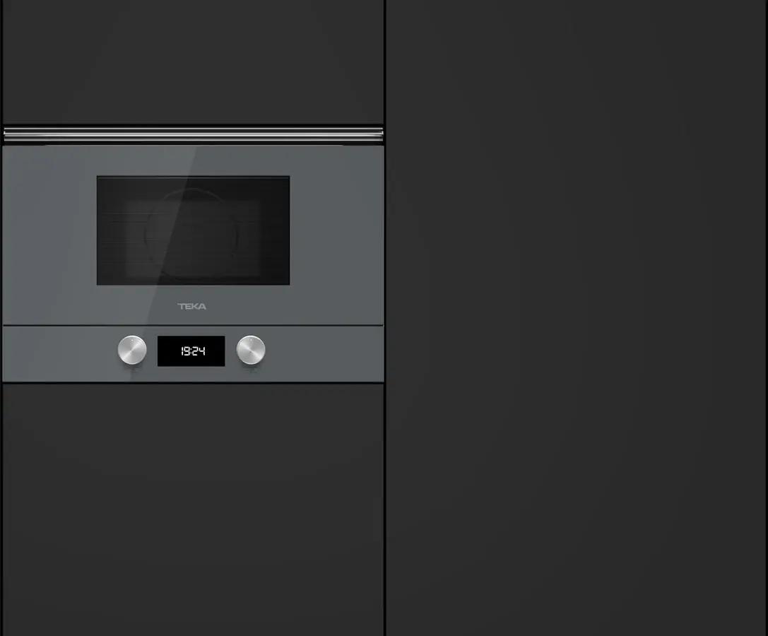 Встраиваемая микроволновая печь с грилем Teka ML 8220 BIS L ST, стекло Stone Grey, керамическое дно без поворотного стола, объем 22 л, 850Вт/1200Вт