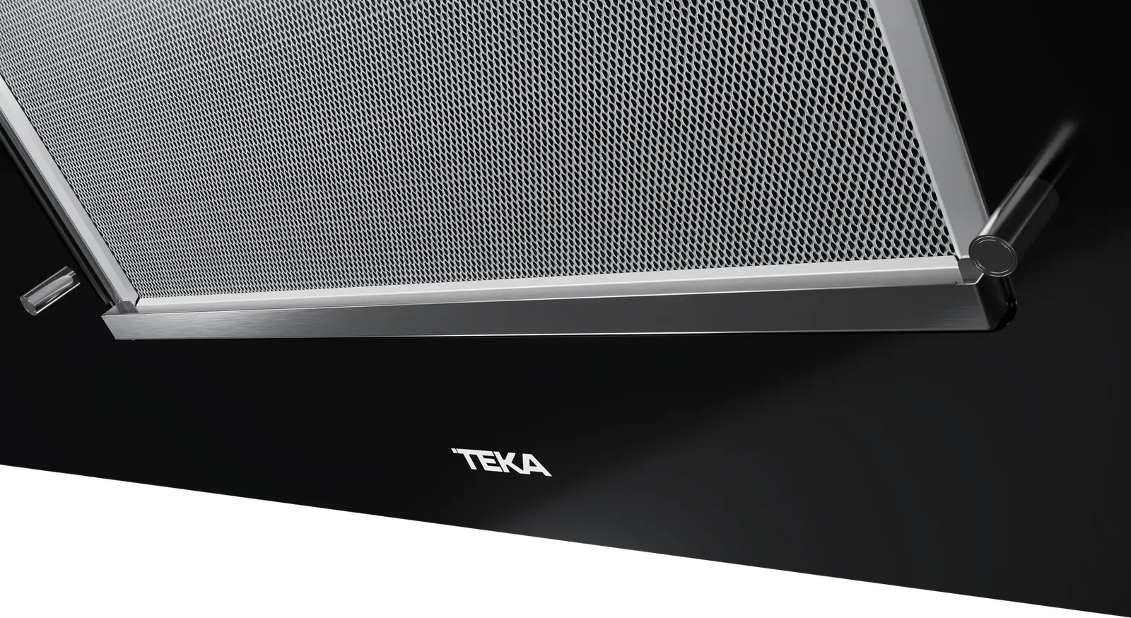 Teka DVT 98660 TBS Vertical Decorative Hood, Night River Black Glass, 900mm, Dual Aspiration, Touch Control, LED Lighting, FreshAir Function