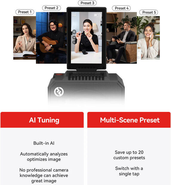 Hollyland VenusLiv Air 4K Live Streaming Camera, 1/1.3-inch 50MP CMOS Sensor, f/1.05 Lens, PC-Free RTMP/SRT, 24/7 Active Cooling, 3-inch Flip Screen