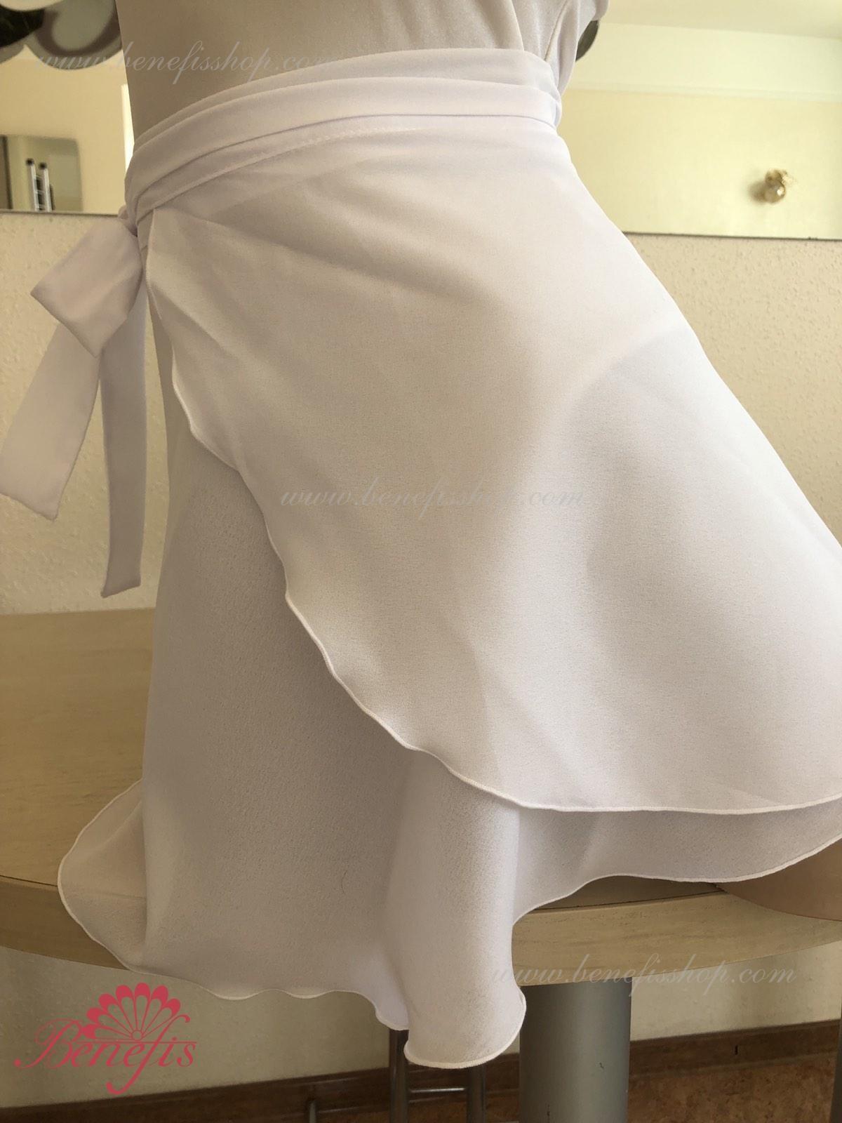 Benefis E 0002 Dance Rehearsal Wrap Skirt, A-Line Asymmetric Hem Chiffon Ballet Skirt with Elasticated Waist and Ribbon Tie for Women and Children, Casual Style