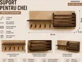 Lemica Suport pentru chei de perete cu raft și compartiment de depozitare, lemn natural și metal, 5 cârlige, 6x32x15 cm, organizator modern de hol