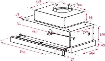 Hota Telescopică Teka CNL 6610, 60 cm, Inox Anti-pată, Sistem de Aspirație Perimetrală, Capacitate 745 m3/h, 3 LED-uri, Panou de Control Electronic