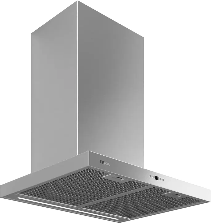 Teka DSH 686 Decorative Chimney Hood, Stainless Steel, 600mm, EcoPower Double Turbine Motor, 735 m3/h Max Extraction, LED Lighting, Timer, Energy Class A