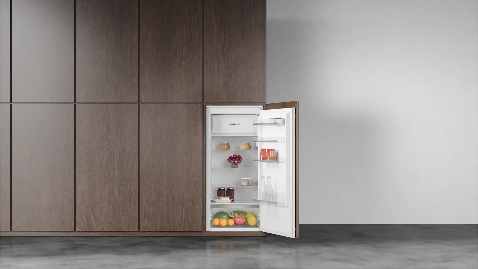 Teka RSR 42265 FI Built-in Single Door Refrigerator with Top Freezer, Inverter Motor, No Frost Fridge, 190L Capacity, Energy Class E, 125.5x54x55 cm