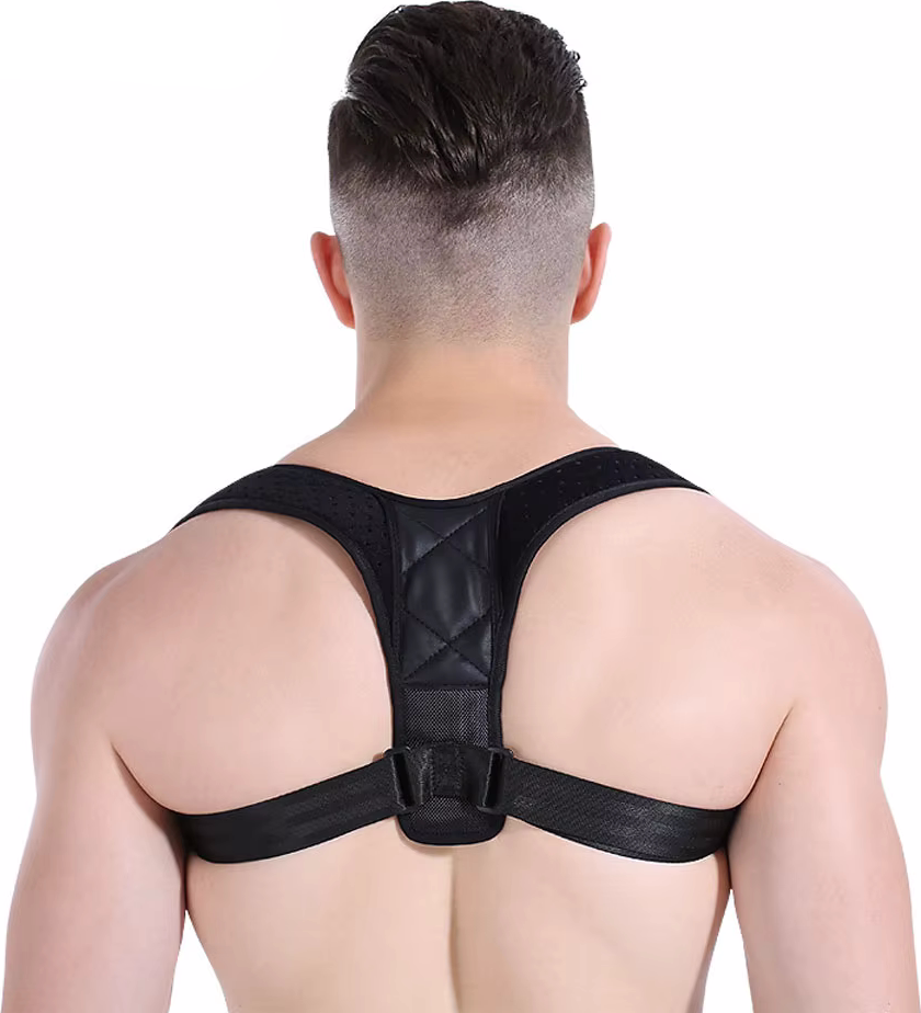 AOLIKES Orthopedic Posture Corrector for Back & Shoulders - Breathable Cotton, SBR & Nylon - Unisex Slim Invisible Under Clothes - Adjustable Straps - Size: M